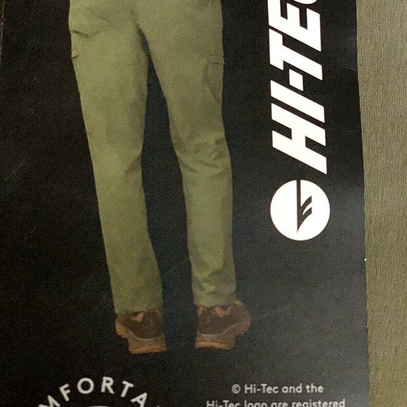 HI-TEC Mens 5 Pocket Performance Cargo Pants, GREEN Size 40X29 - Picture 2 of 2